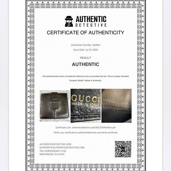 GUCCI RARE Authentic Bifold Black Horse Bit Stitch Leather Wallet W/COA - Picture 6 of 16